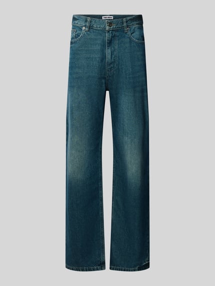 REVIEW Straight Fit Jeans aus reiner Baumwolle im Used-Look Blau 2