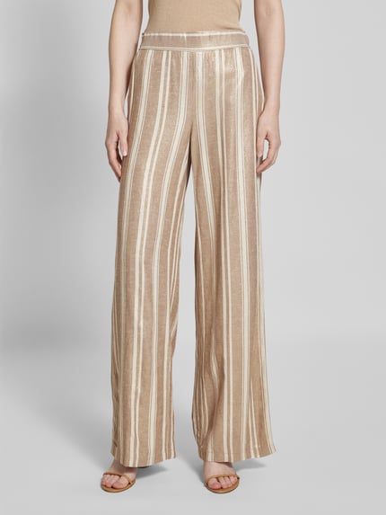 ROSNER Wide leg stoffen broek met elastische band, model 'Mara Trend' Beige - 4