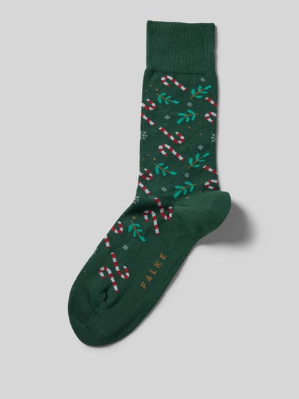 FALKE Socken im Allover-Look Modell 'Gifts Blizzard' Gruen 1