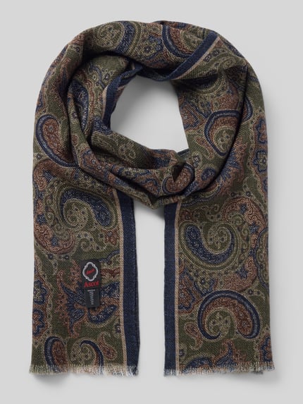 Ascot Wollschal mit Kaschmir-Anteil Oliv 1