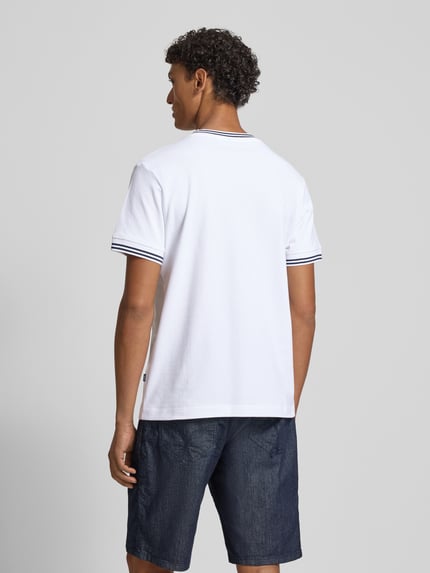 JOOP! COLLECTION t-shirt z paski w kontrastowym kolorze model 'Jose' Biały 5