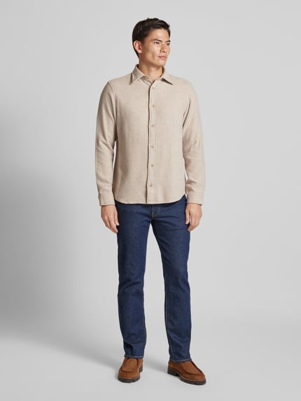 JACK & JONES Premium Freizeithemd mit Kentkragen Modell 'REGENT' Offwhite 1