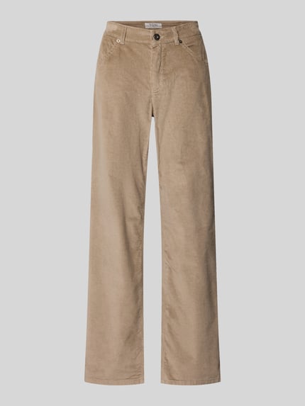 Produktfoto, Wide Fit Cordhose mit Eingrifftaschen Modell 'Liv' van TONI in beige, elastische katoenmix, structuur stof, rechte pijpen.