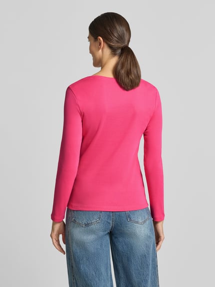 Christian Berg Woman Slim Fit Longsleeve aus reiner Baumwolle Fuchsia 5