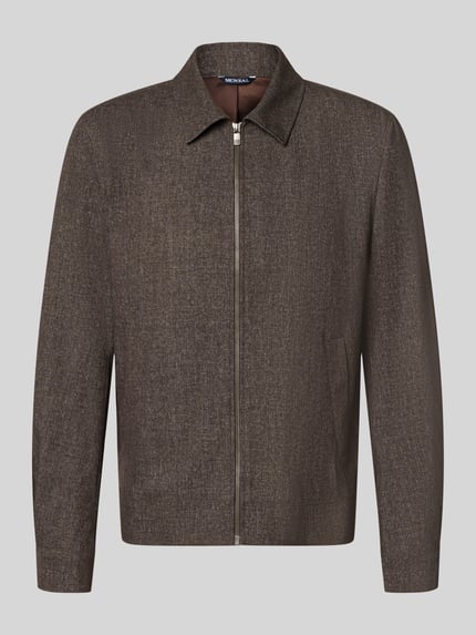 Produktfoto, Regular Fit Jacke mit Viskose-Anteil von MCNEAL in Braun, elastischer Material-Mix, Umlegekragen, Reißverschluss, Eingrifftaschen