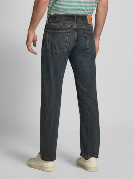 Levi's® Jeansy o kroju relaxed straight fit z efektem znoszenia model ‘555’ Niebieski 5