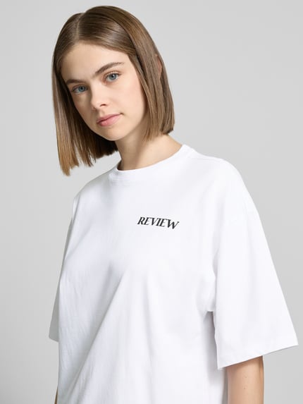 REVIEW T-shirt z nadrukiem z logo Biały 3