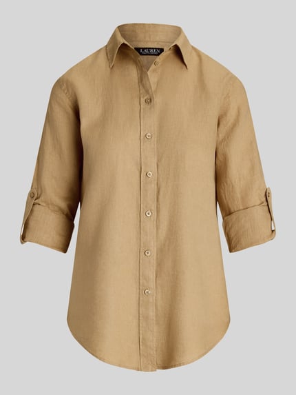 Lauren Ralph Lauren Relaxed Fit Leinenhemd aus reinem Leinen Beige 2