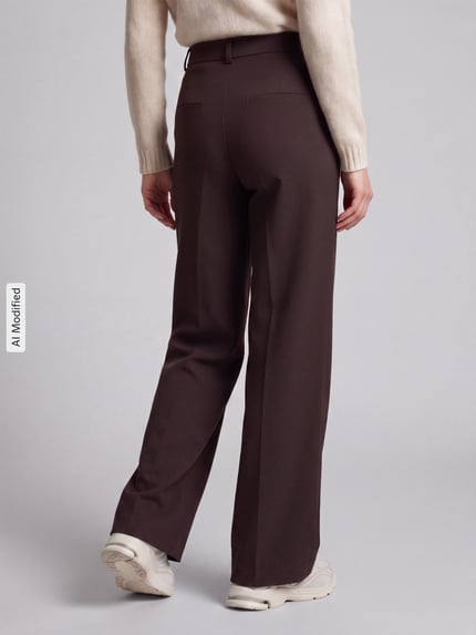 CAMBIO Weite Hose mit Gürtelschlaufen Modell 'ALEXIS' Dunkelbraun 5