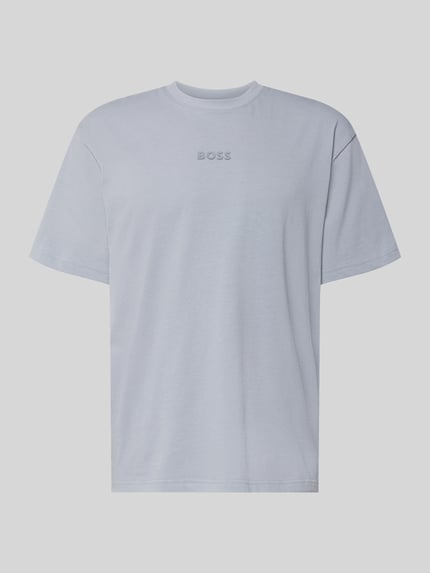 Produktfoto, jasnoszary męski t-shirt o kroju relaxed fit z gładkiej bawełny, model 'TEE 10' od BOSS Green.