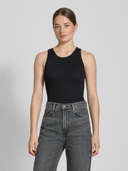 Samsøe Samsøe Tanktop met ronde hals, model 'ALEXO' Zwart - 4