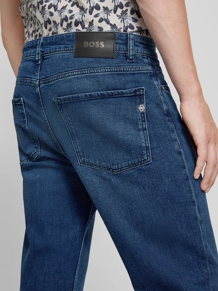 BOSS Regular Fit Jeans mit Label-Patch Modell 'Re.Maine' Blau 3