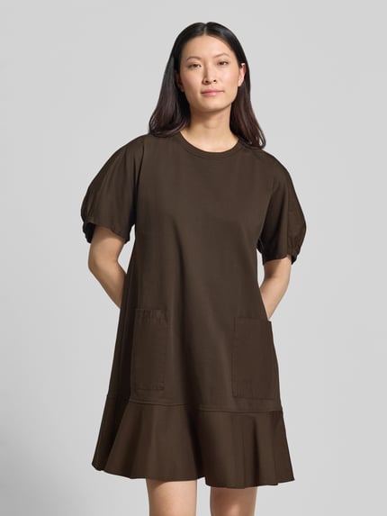 MM by Max Mara Knielanges Tunikakleid mit Puffärmeln Modell 'ONORE' Dunkelbraun 4