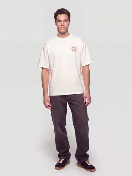 adidas Originals T-Shirt aus Leinen mit Rückenprint Offwhite 1