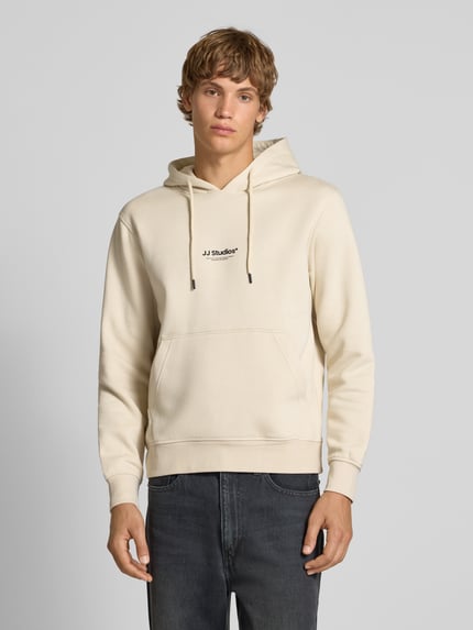 JACK & JONES Hoodie met labelprint model 'SOHO' Beige - 4