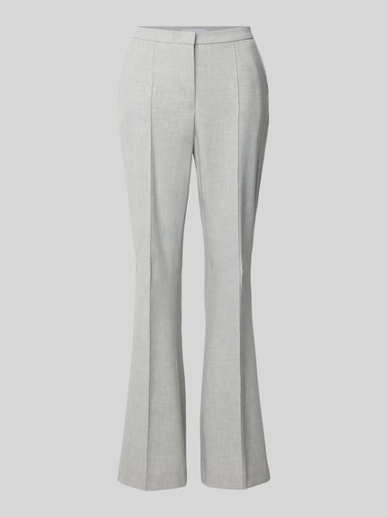 Raffaello Rossi Flared stoffen broek met siernaden en viscoe, model 'DORO' Lichtgrijs gemêleerd - 2
