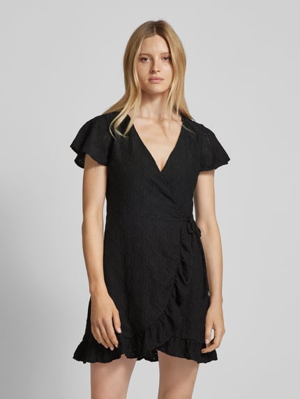 VILA Minikleid mit Strukturmuster Modell 'DELEA' Black 4