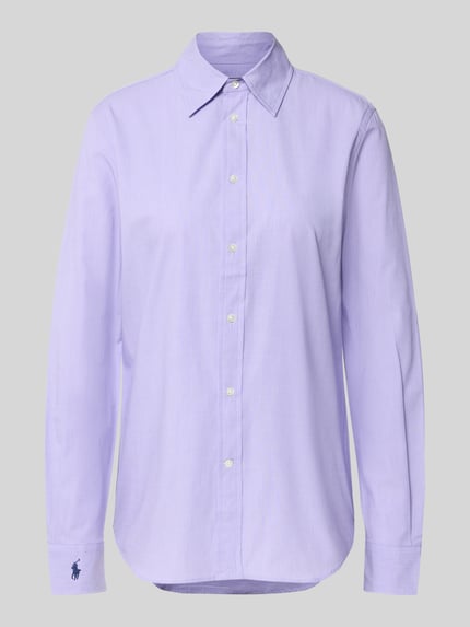 Polo Ralph Lauren Bluzka koszulowa o kroju regular fit z wyhaftowanym logo Fioletowy 2