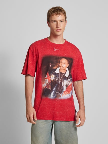 Karl Kani T-Shirt mit Label-Stitching Modell 'Tiny' Rot 4