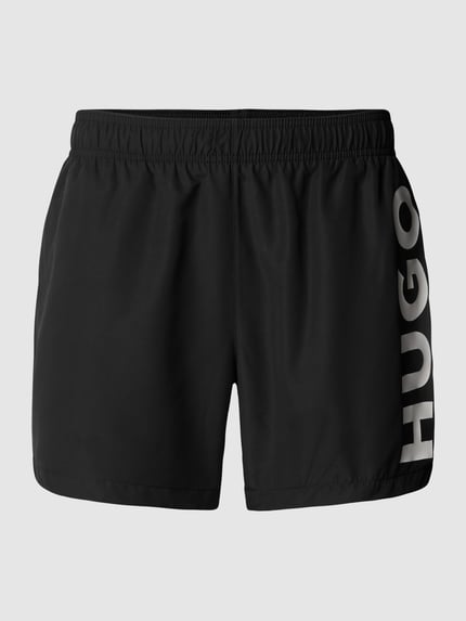 HUGO Badehose mit Label-Schriftzug Modell 'ABAS' Black 2