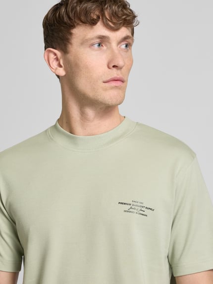 JACK & JONES Premium T-shirt met labelprint, model 'LACHAD' Lindegroen - 3