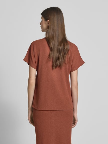 Soyaconcept Regular Fit T-Shirt mit V-Ausschnitt Modell 'DELIA' Rostrot 5