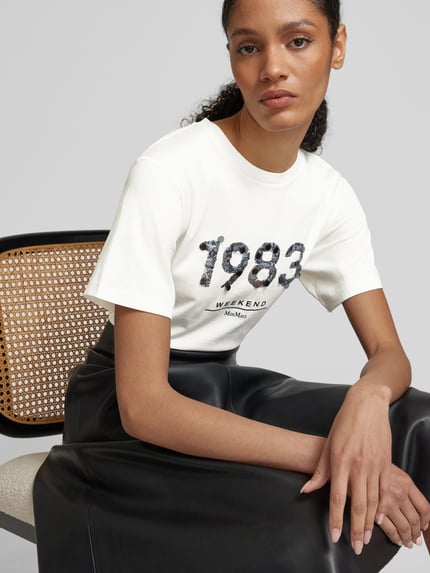 Weekend Max Mara Regular Fit T-Shirt aus reiner Baumwolle Weiss 3