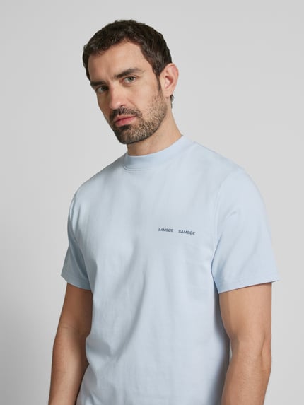 Samsøe Samsøe T-Shirt mit Label-Print Modell 'NORSBRO' Hellblau 3
