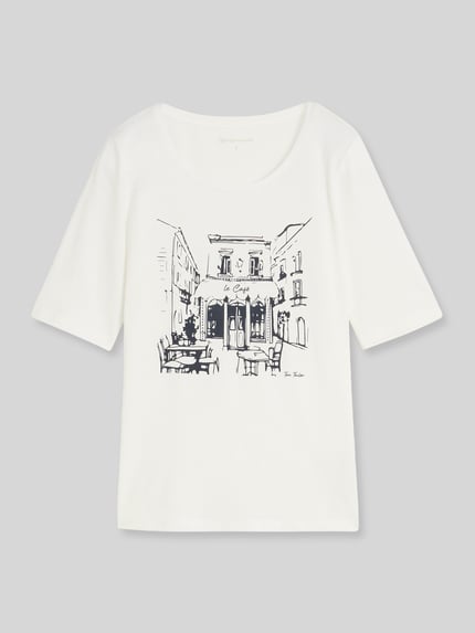 Tom Tailor Regular fit T-shirt van katoenmix Wit - 2
