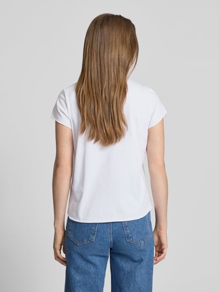 MOS MOSH T-shirt met labelprint, model 'Celli' Offwhite - 5