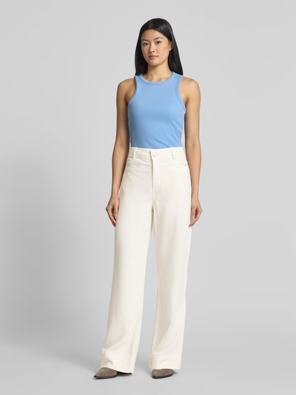 MOS MOSH Wide leg jeans met strookzakken, model 'SOEY BEAUMONT' Ecru - 1