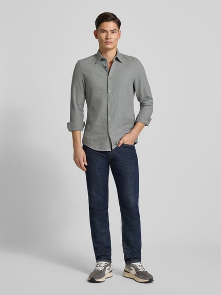 Marc O'Polo Regular Fit Freizeithemd aus hochwertiger Baumwolle Eisblau 1