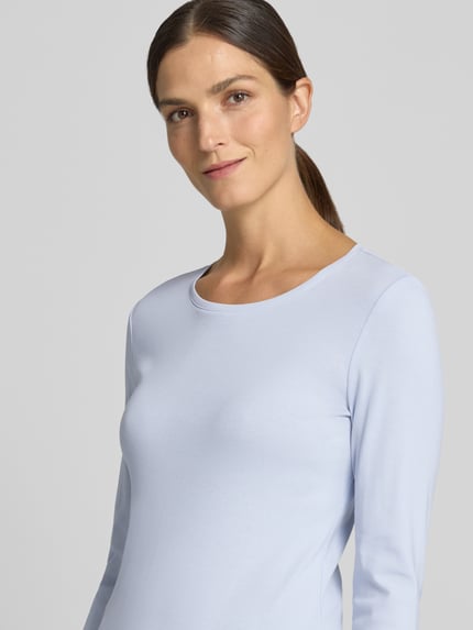 Christian Berg Woman Slim Fit Longsleeve aus reiner Baumwolle Hellblau 3