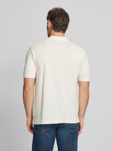 Marc O'Polo Regular Fit Poloshirt aus Baumwoll-Leinen-Mix Offwhite 5