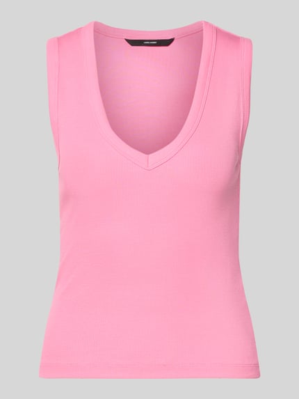 VERO MODA slim fit tank top van katoenmix model 'CHLOE' Felroze - 2