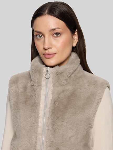 Betty Barclay Weste mit kuscheliger Fleece-Struktur Taupe 3