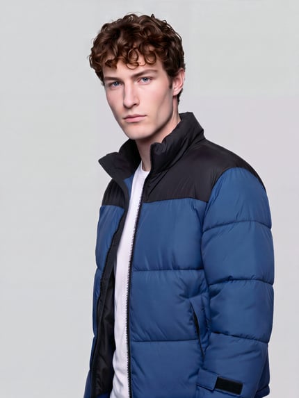 ONLY & SONS Regular Fit Steppjacke mit hohem Stehkragen Modell 'ONSMAVERICK' Ocean Melange 3