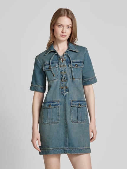 Zadig&Voltaire Jeansjurk met klepzakken, model 'RECORD' Jeansblauw - 4