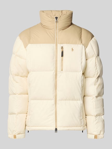 Produktfoto, Regular Fit Daunenjacke mit Zweiwege-Reißverschluss Modell 'GORHAM' van Polo Ralph Lauren, tweekleurig, uni, label-stitching, tunnelkoord, borstzak, lange mouw, elastische zoom, zachte textuur