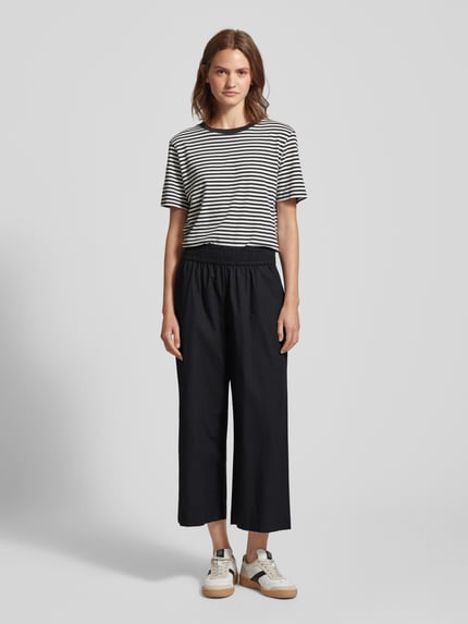 Marc O'Polo DENIM Wide leg culotte met elastische band Zwart - 1