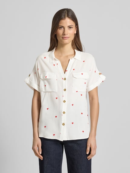 VERO MODA comfort fit blouse van pure viscose model 'BUMPY' Wit - 4