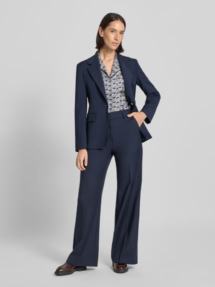 Weekend Max Mara Długi żakiet o kroju shaped fit z czystej żywej wełny model ‘LAMINE’ Granatowy 1