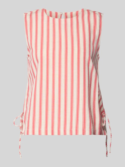 Blousetop van viscosemix met vetersluiting aan de zijkant Shop The Look MANNEQUINE