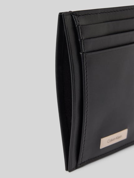 CK Calvin Klein Kartenetui aus Leder mit Label-Applikation Modell 'PLAQUE' Black 3