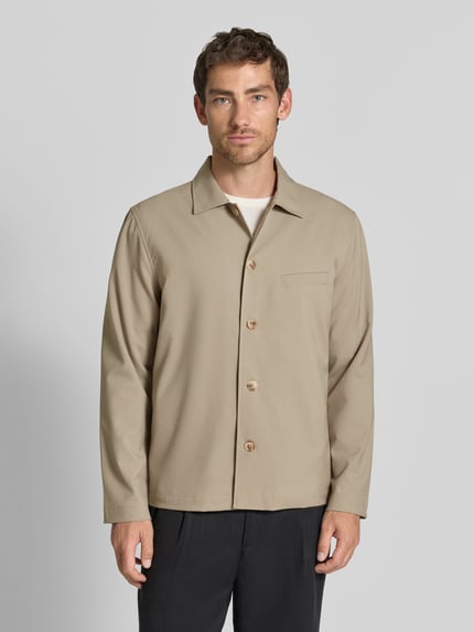 Matinique Regular Fit Hemdjacke mit Viskose-Mix Modell 'Landen' Khaki 4