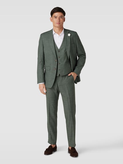Christian Berg Men Regular fit pantalon met achterzakken Donkergroen - 1