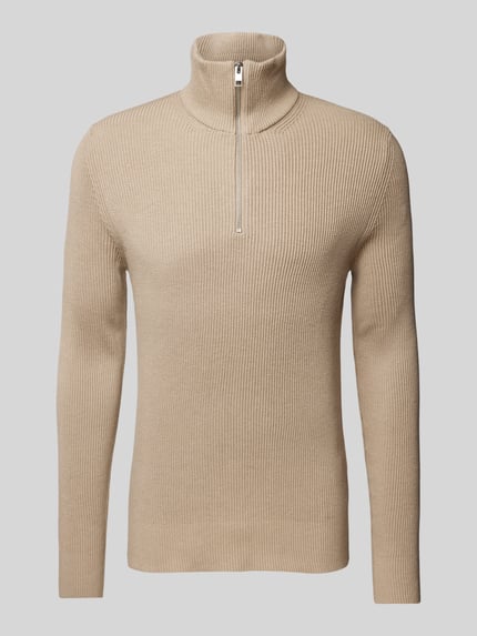 JACK & JONES Gebreide pullover met schipperskraag, model 'PERFECT' Beige - 2