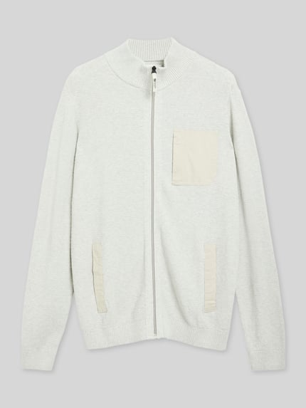 s.Oliver RED LABEL Strickjacke mit kontrastierenden Taschen-Einsätzen Offwhite 2