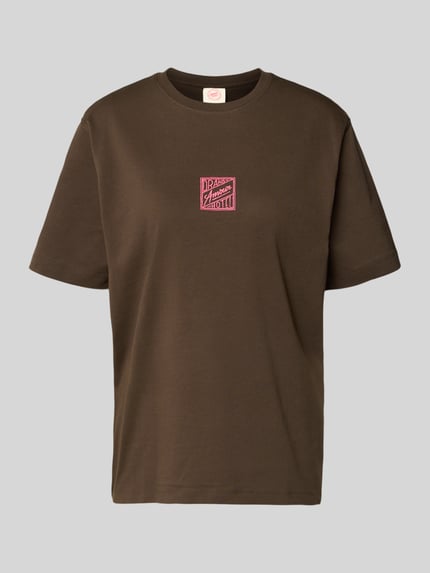 Selected Relaxed Fit T-Shirt aus reiner Baumwolle Modell 'BROOK SS HOTEL' Dunkelbraun 2