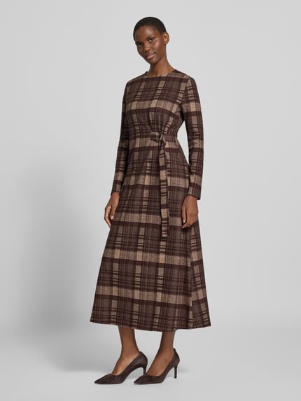 Weekend Max Mara Maxi-jurk van viscosemix model 'PALO' Middenbruin - 1